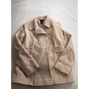 Frenchi Women’s Houndstooth Wool Blend Coat Pink And White Size M
